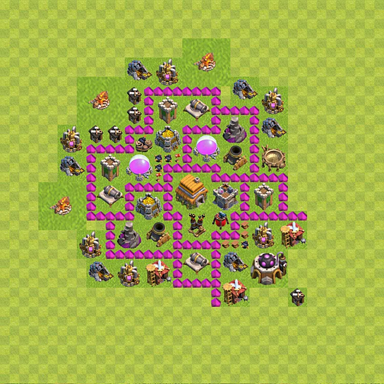 Clash Of Clans Base Plan Layout For Trophies Town Hall Level 6