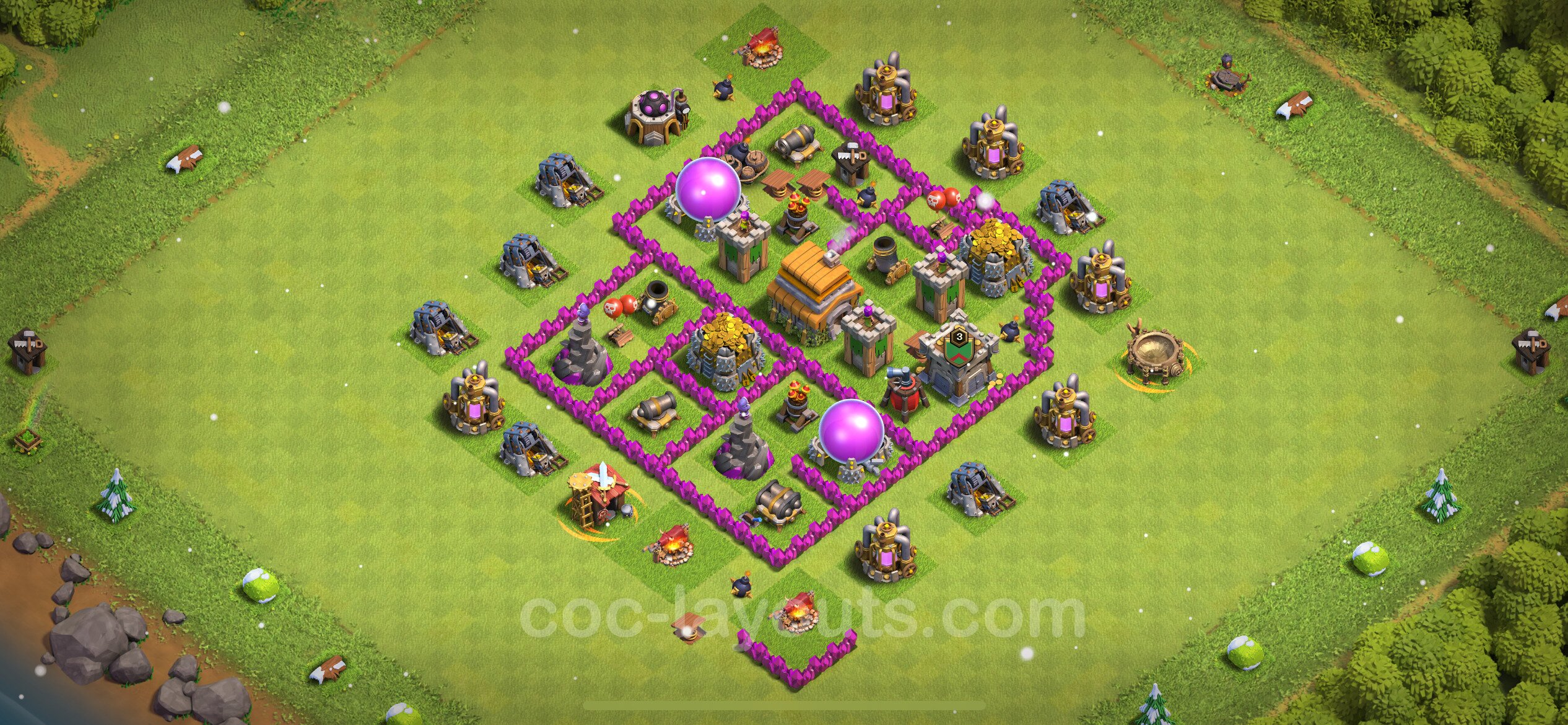 Farming Base TH6 With Link Hybrid Clash Of Clans 2024 Town Hall   Th6 Farm 156 