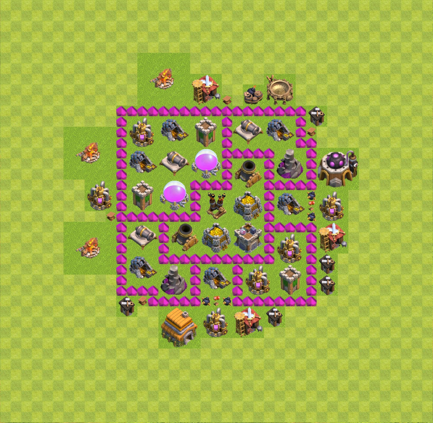 clash of clans town hall 6 farming layout