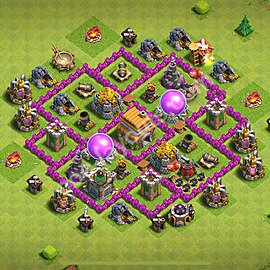 Diseño de aldea para farming Ayuntamiento 6 Copiar, Anti 3 Estrellas, Anti Todo - COC TH6 Perfecta Distribucion 2025 + Enlace - #135
