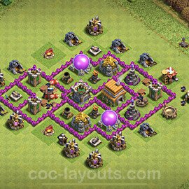 Base plan TH6 Max Levels with Link, Anti Air for Farming 2022, #139