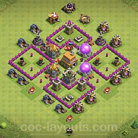 Base plan TH6 Max Levels with Link, Anti 3 Stars, Anti Everything for Farming 2022, #140