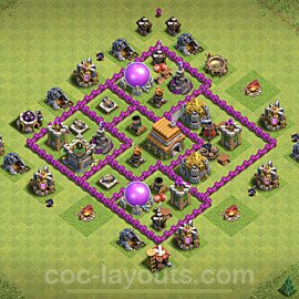 Base plan TH6 (design / layout) with Link, Anti Everything, Hybrid for Farming, #147