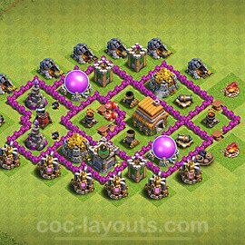 Base plan TH6 (design / layout) with Link, Anti Everything, Hybrid for Farming 2024, #152