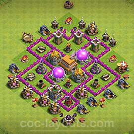 Die Max Base für Farm RH6 + Link, Hybrid 2024 - COC Rathaus 6 - #154