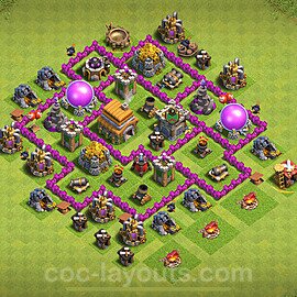 Base plan TH6 Max Levels with Link, Anti Everything for Farming 2024, #160