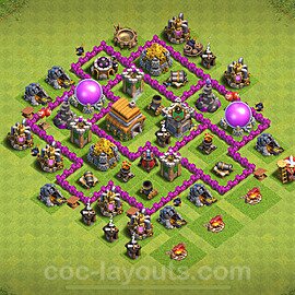 Base plan TH6 Max Levels with Link, Anti Everything for Farming 2024, #160