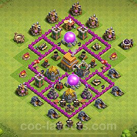 Base plan TH6 Max Levels with Link, Anti Everything for Farming 2024, #164