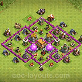 Base plan TH6 Max Levels with Link, Anti Everything for Farming 2024, #166