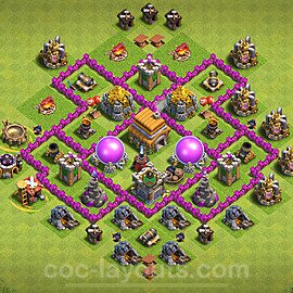 Base plan TH6 (design / layout) with Link, Anti 3 Stars, Anti Everything for Farming 2024, #170