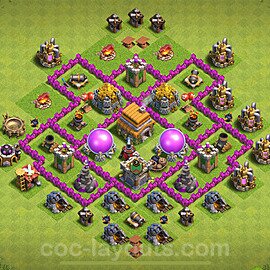 Gute Base für Farm RH6 + Link, Anti 3 Sterne, Anti Alles 2024 - COC Rathaus 6 - #170