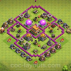 Gute Base für Farm RH6 + Link, Anti 3 Sterne 2024 - COC Rathaus 6 - #171