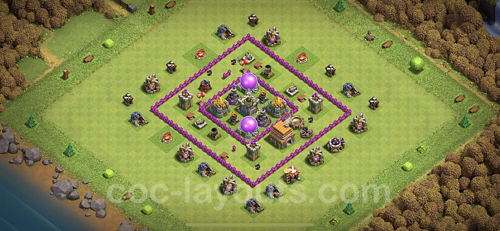 Base plan TH6 Max Levels with Link, Anti Everything for Farming, #136