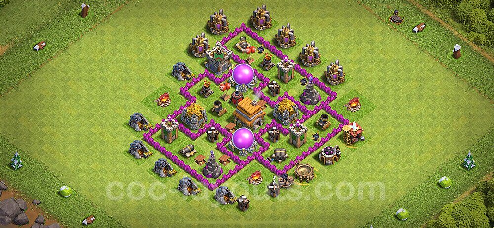 Base plan TH6 Max Levels with Link for Farming 2024, #157