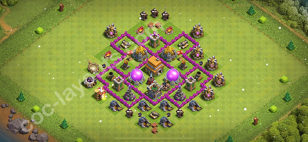 Gute Base für Farm RH6 + Link, Anti 3 Sterne, Anti Alles 2026 - COC Rathaus 6 - #170