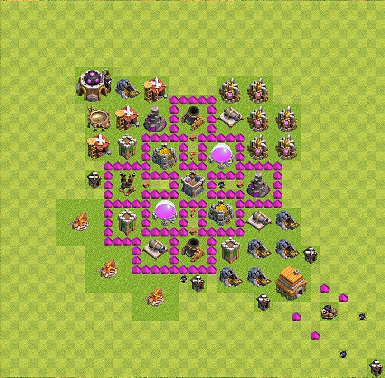 Base plan TH6 (design / layout) for Farming, #27