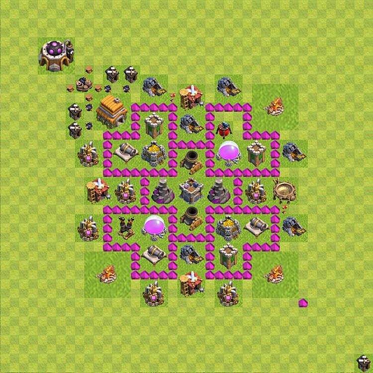 Diseño de aldea para farming Ayuntamiento 6 - COC TH6 Perfecta Distribucion - #46