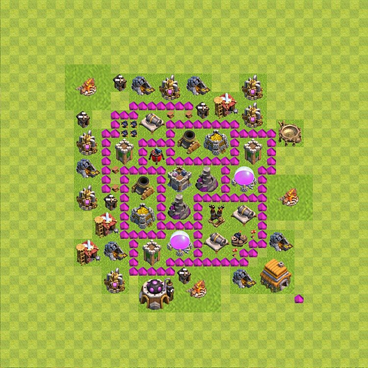 Base plan TH6 (design / layout) for Farming, #49