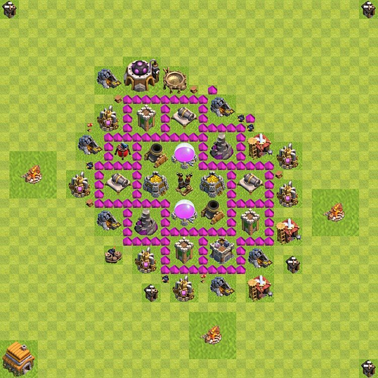 Diseño de aldea para farming Ayuntamiento 6 - COC TH6 Perfecta Distribucion - #60