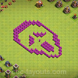 TH6 Funny Troll Base Plan with Link, Copy Town Hall 6 Art Design 2024, #10