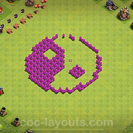 TH6 Funny Troll Base Plan with Link, Copy Town Hall 6 Art Design 2024, #11