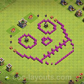 TH6 Funny Troll Base Plan with Link, Copy Town Hall 6 Art Design 2024, #12