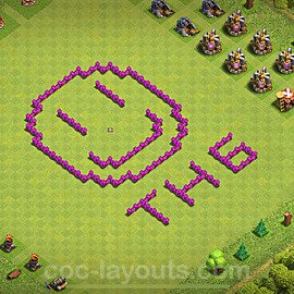 Die Troll Funny Base RH6 + Link 2024 - COC Rathaus Level 6 Art Base - #13