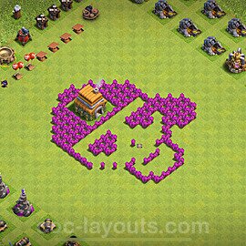 TH6 Funny Troll Base Plan with Link, Copy Town Hall 6 Art Design 2024, #14