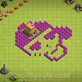 TH6 Funny Troll Base Plan with Link, Copy Town Hall 6 Art Design 2024, #14