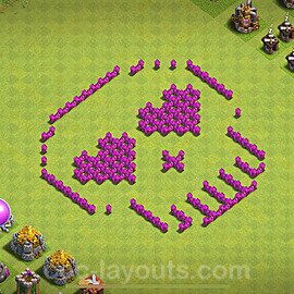 TH6 Funny Troll Base Plan with Link, Copy Town Hall 6 Art Design 2024, #16