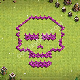 Ustawienie baza Troll Funny TH6 z linkiem - Ratusz poziom 6 - COC 2025 - #17