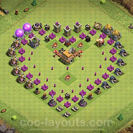 TH6 Funny Troll Base Plan with Link, Copy Town Hall 6 Art Design 2021, #2