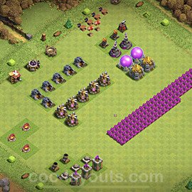 TH6 Funny Troll Base Plan with Link, Copy Town Hall 6 Art Design, #3