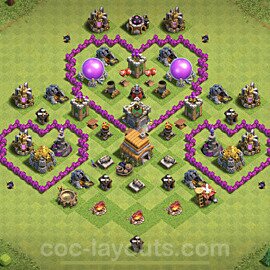 TH6 Funny Troll Base Plan with Link, Copy Town Hall 6 Art Design, #4