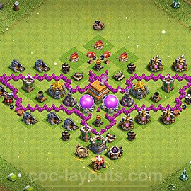 TH6 Funny Troll Base Plan with Link, Copy Town Hall 6 Art Design 2022, #6