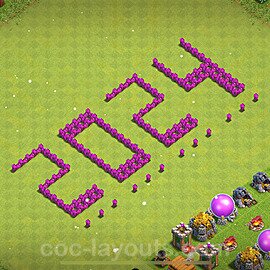 TH6 Funny Troll Base Plan with Link, Copy Town Hall 6 Art Design 2022, #7