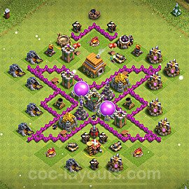 TH6 Funny Troll Base Plan with Link, Copy Town Hall 6 Art Design 2023, #8