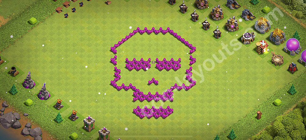 Municipio livello 6 Troll Funny Base + Link - Miglior Art Disposizione Villaggio COC 2026 TH6 - #17