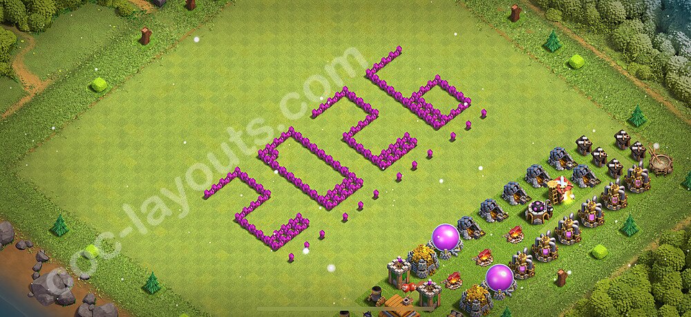 Die Troll Funny Base RH6 + Link 2025 - COC Rathaus Level 6 Art Base - #7