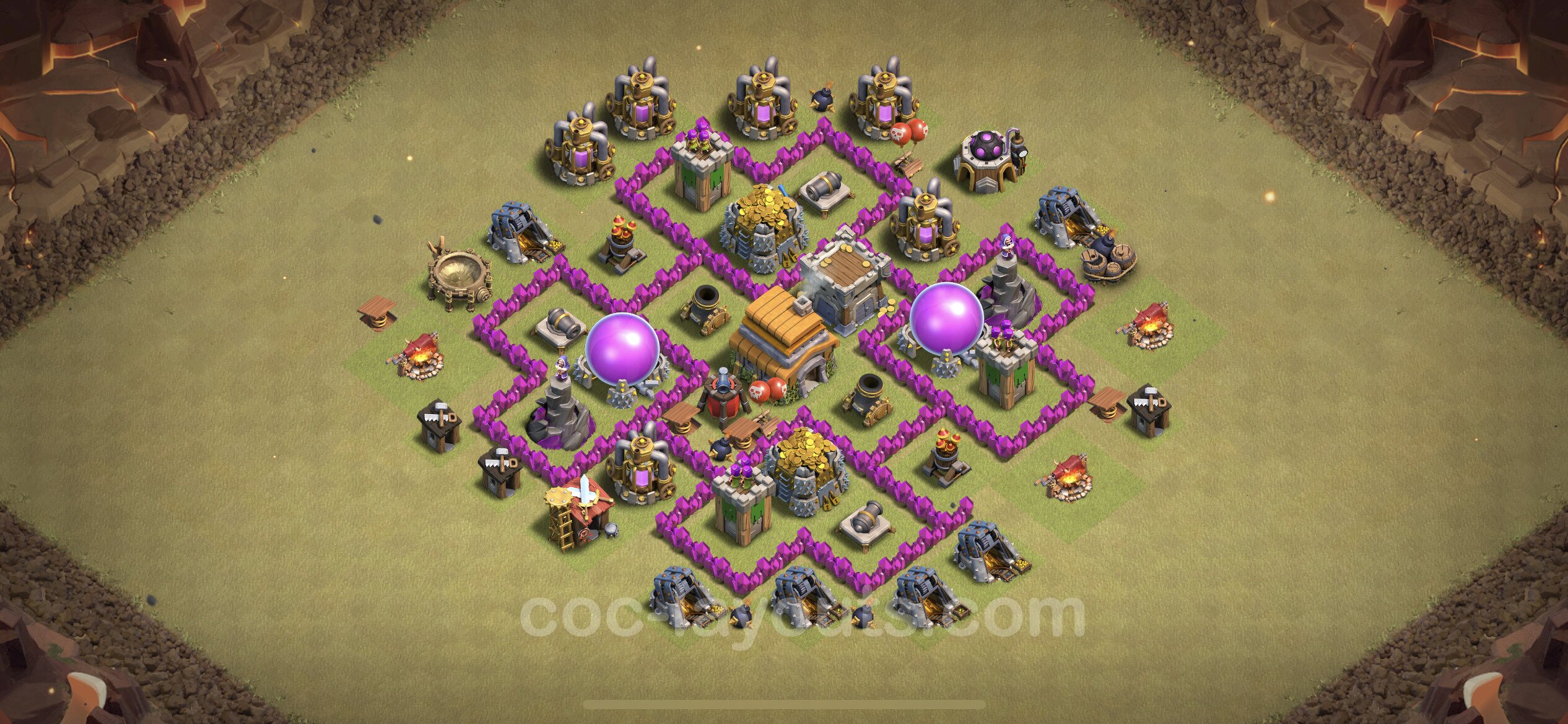 Best War Base TH6 with Link, Anti 2 Stars - Town Hall Level 6 CWL Base Co.....