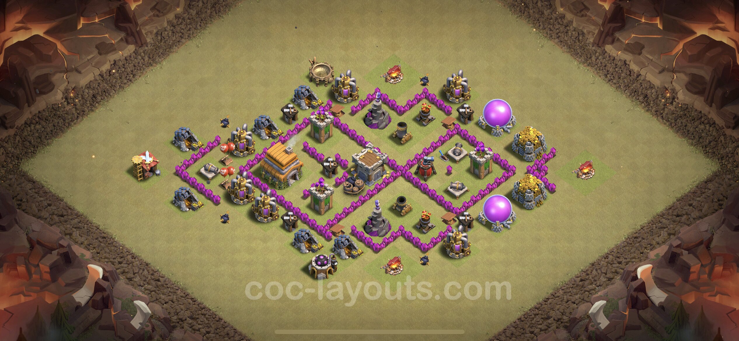 Top War Base TH6 with Link, Anti Everything - CWL Defence Plan - Clash of C...