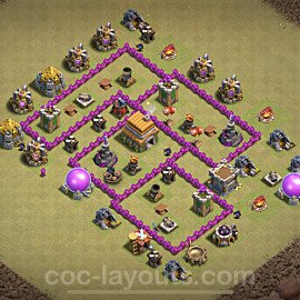 Municipio livello 6 Base di Guerra + Link, Anti Air - Miglior Disposizione Villaggio COC TH6 - #15