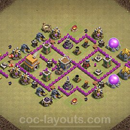 TH6 War Base Plan with Link, Anti Everything, Copy Town Hall 6 CWL Design, #18