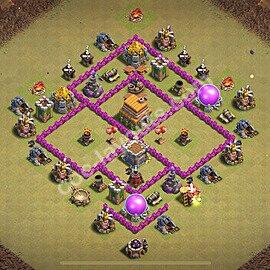 Военная База ТХ 6 2025 Анти 3 Звезды для Лиги Войны Кланов (КВ / ЛВК) Скопировать, Анти-Воздух, #29