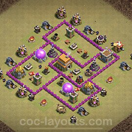 Die Clan War Base RH6 + Link, Anti Alles, Hybrid 2022 - COC Rathaus Level 6 Kriegsbase (CK / CW) - #30
