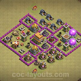 Die Clan War Base RH6 + Link, Anti Alles, Hybrid 2021 - COC Rathaus Level 6 Kriegsbase (CK / CW) - #31