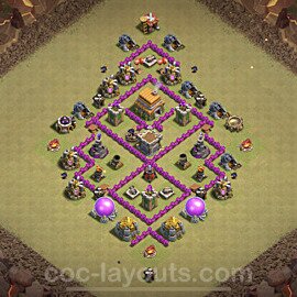 TH6 War Base Plan with Link, Anti Everything, Copy Town Hall 6 CWL Design, #33