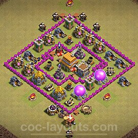 Die Anti 2 Sterne Clan War Base RH6 + Link, Hybrid 2022 - COC Rathaus Level 6 Kriegsbase (CK / CW) - #40