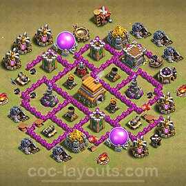 Die Anti 3 Sterne Clan War Base RH6 + Link 2022 - COC Rathaus Level 6 Kriegsbase (CK / CW) - #42