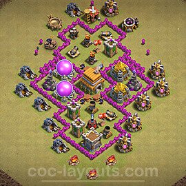 Die Clan War Base RH6 + Link, Hybrid 2023 - COC Rathaus Level 6 Kriegsbase (CK / CW) - #43